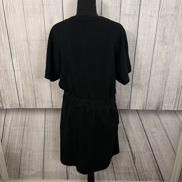 Spanx Air Essentials Women's Large Black Cinched Waist Tshirt Dress w/ Pockets - Picture 5 of 8